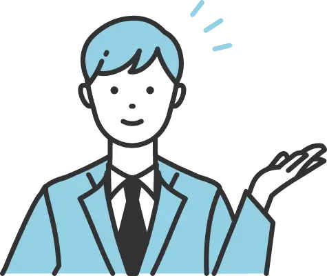 紹介している男性営業のイラスト